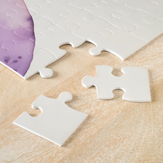 Rosa Halbmond mit Hübschen Blume Puzzle (Seite)