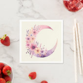 Rosa Halbmond mit Hübschen Blume Serviette (Beispiel)