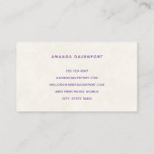 Rosa Halbmond mit Hübschen Blume Visitenkarte (Rückseite)