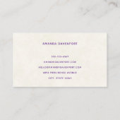 Rosa Halbmond mit Hübschen Blume Visitenkarte (Rückseite)