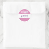 Rosa Hallo Mein Name ist Angestellter oder Veranst Runder Aufkleber (Tasche)