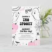 Rosa Halloween 2. Geburtstag Einladung (Stehend Vorderseite)