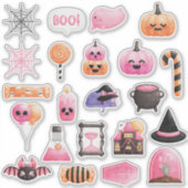 Rosa Halloween Aufkleber (Vorderseite)