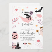 Rosa Halloween Baby Dusche Einladung (Vorne/Hinten)