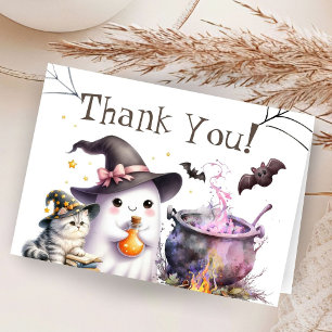 Rosa Halloween-Baby-Shower-Karte zum Falten - Dank Dankeskarte