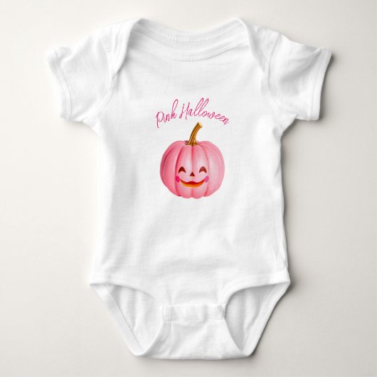 Rosa Halloween Baby Strampler (Vorderseite)