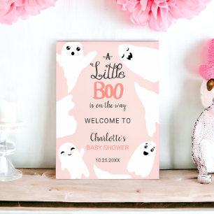 Rosa Halloween-Babydusche Poster
