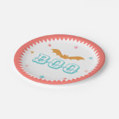 Rosa Halloween, Boo! Papierteller (Schrägansicht)