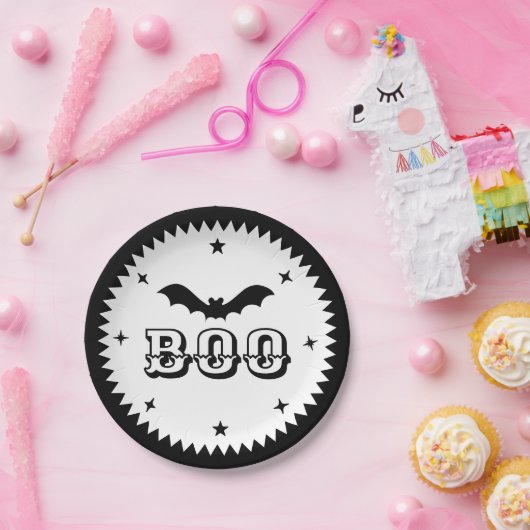 Rosa Halloween, Boo! Papierteller (Party)