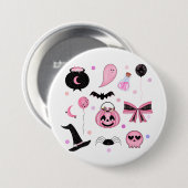 Rosa Halloween Button (Vorne & Hinten)