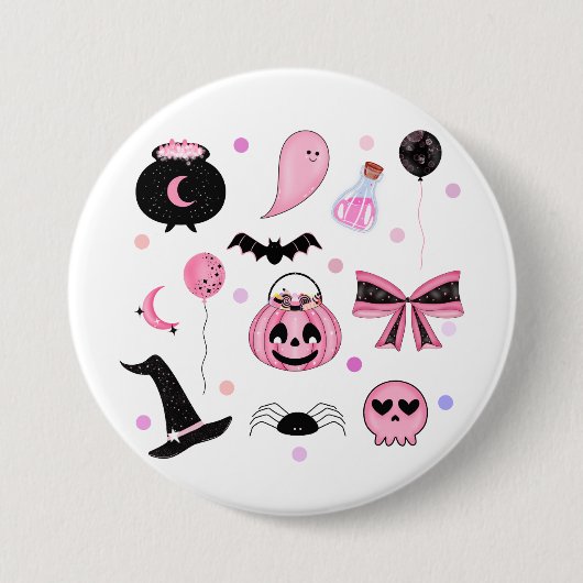 Rosa Halloween Button (Vorderseite)