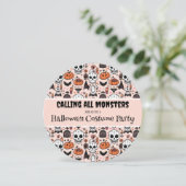 Rosa Halloween Custom Spuk House Party Einladung (Stehend Vorderseite)