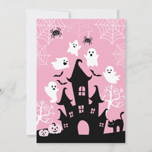 Rosa Halloween Einladung (Rückseite)