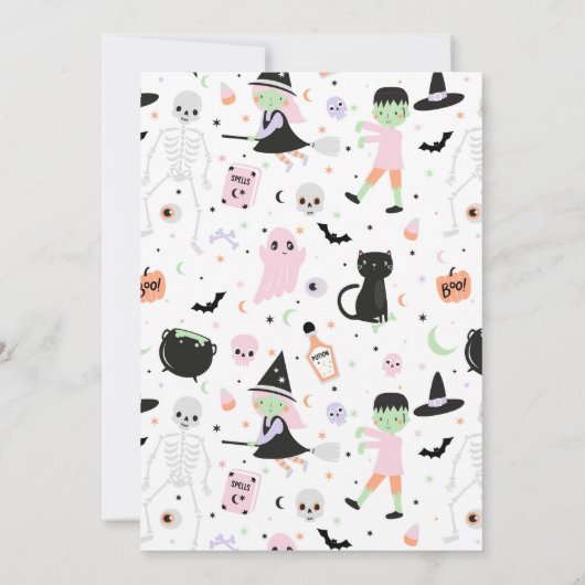 Rosa Halloween-Einladung Einladung (Rückseite)