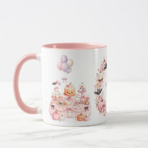Rosa Halloween Geburtstag Zweifarben-Tasse Tasse