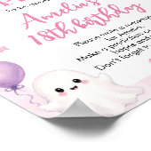 Rosa Halloween-Geburtstagsfeier Zeitkapsel-Schild Poster (Ecke)