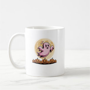 Rosa Halloween-Geist Brustkrebs-Bewusstsein Kaffeetasse