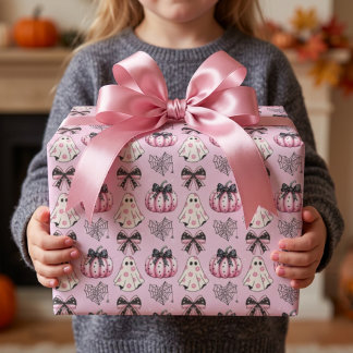 Rosa Halloween-Geist Geschenkpapier