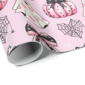 Rosa Halloween-Geist  Geschenkpapier (Rolleneckpunkt)