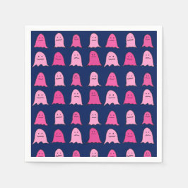 Rosa Halloween-Geister in Dark Blue Serviette