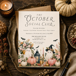 Rosa Halloween-Geisterparty-Einladung Einladung