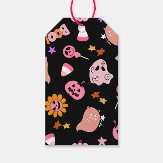 Rosa Halloween Geschenkanhänger (Vorderseite)