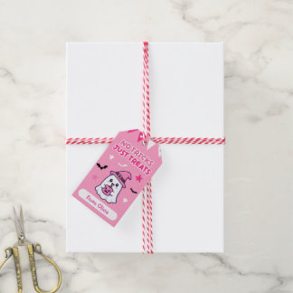Rosa Halloween-Geschenkanhänger Geschenkanhänger