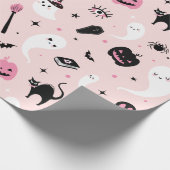 Rosa Halloween Geschenkpapier (Ecke)