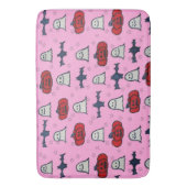 Rosa Halloween Gespenster, Fledermäuse und Kürbisl Badematte (Vorderseite Vertikal)