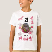 Rosa Halloween Gewohnheit mit Foto, Alter & Geburt T-Shirt (Vorderseite)