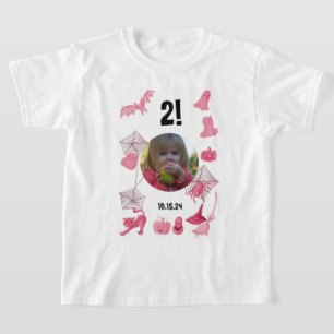Rosa Halloween Gewohnheit mit Foto, Alter & Geburt T-Shirt