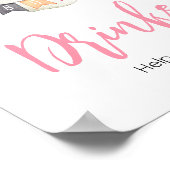 Rosa Halloween Ghost Kleine Boo Baby Duschgetränke Poster (Ecke)