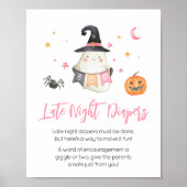 Rosa Halloween Ghost Little Boo Spate Night Diaper Poster (Vorne)