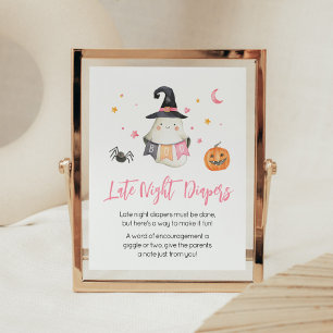 Rosa Halloween Ghost Little Boo Spate Night Diaper Poster
