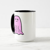 Rosa Halloween Ghost Tasse (Vorderseite Links)