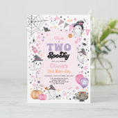 Rosa Halloween Ghost Two Spooky 2. Geburtstag Einladung (Stehend Vorderseite)