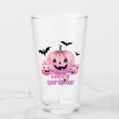 Rosa Halloween Glas (Vorderseite)