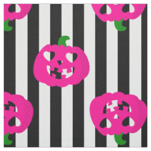 rosa Halloween-Herz-Kürbis gestreift Stoff