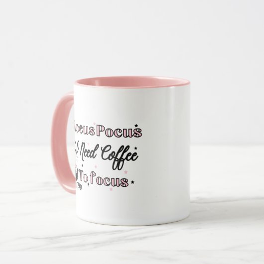 Rosa Halloween Hocus Pocus Tasse (Vorderseite Links)