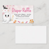 Rosa Halloween ist ein Girl Baby Diaper Raffle Begleitkarte (Vorne/Hinten)