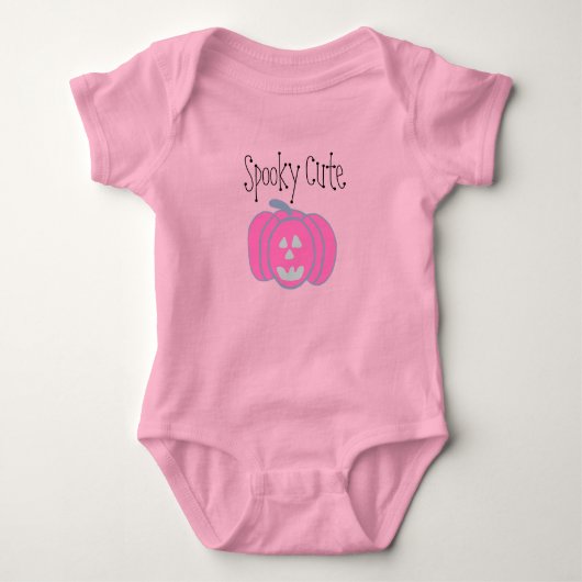 Rosa Halloween-Jack-Laternen Baby Strampler (Vorderseite)