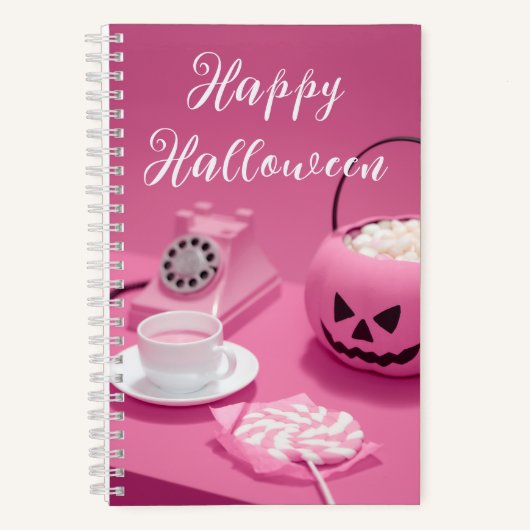 Rosa Halloween Jack Notizblock (Vorderseite)