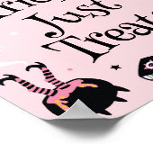 Rosa Halloween Kinderdusche ohne Tricks nur Lecker Poster (Ecke)