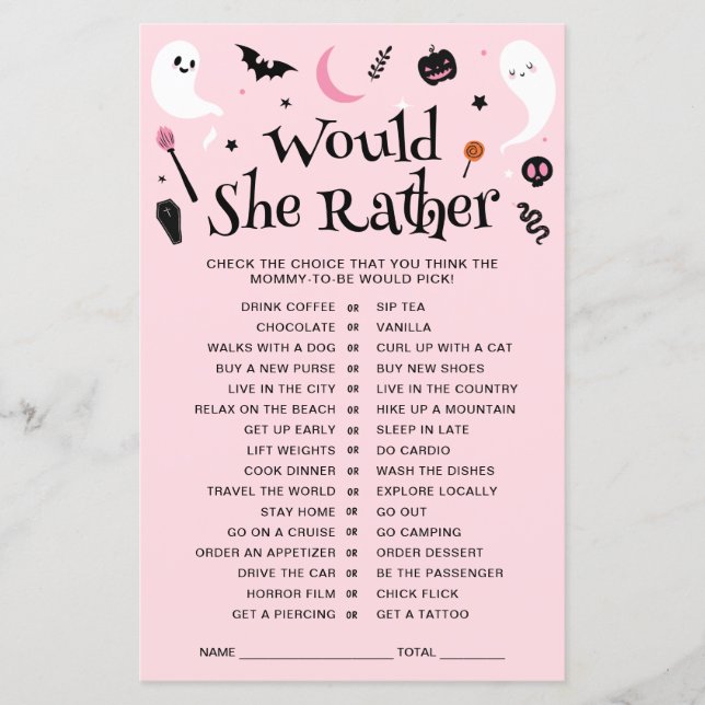 Rosa Halloween-Kinderdusche würde sie eher spielen (Vorderseite)