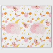 Rosa Halloween KürbisGeist und niedliche Fledermäu Geschenkpapier (Flach)