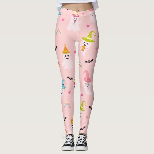 Rosa Halloween-Leggings Leggings (Vorderseite)