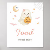 Rosa Halloween Little Boo Essen Schild (Vorne)