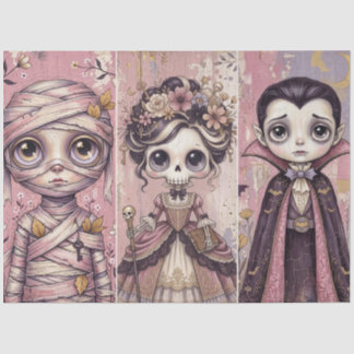 Rosa Halloween-Mumie-Skelett-Vampir-Charakter Seidenpapier
