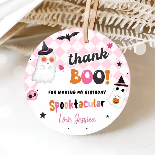 Rosa Halloween Niedlich Ghost 1. Geburtstag Geschenkanhänger