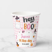 Rosa Halloween Niedlich Ghost 1. Geburtstag Pappbecher (Vorderseite)